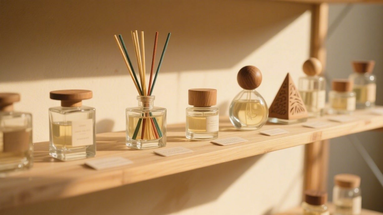 Elegant wooden bottle caps matched with glass packaging designs