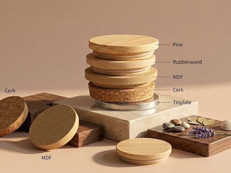 Technical comparison of materials for custom candle lids