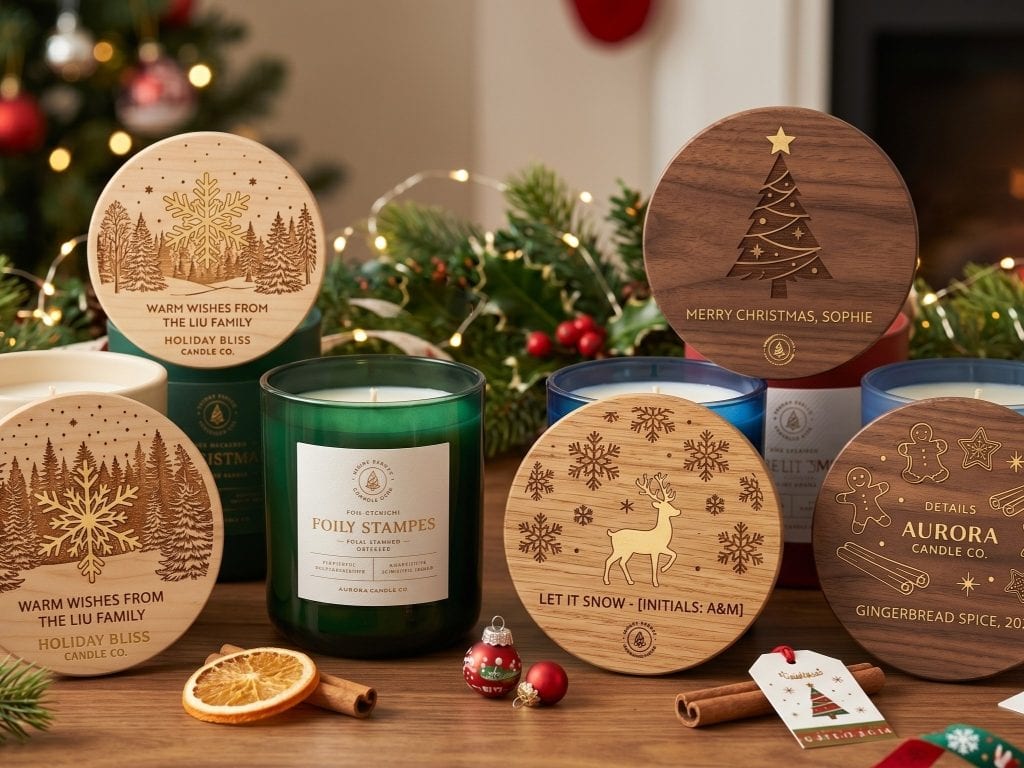 seasonal candle packaging for holiday collections